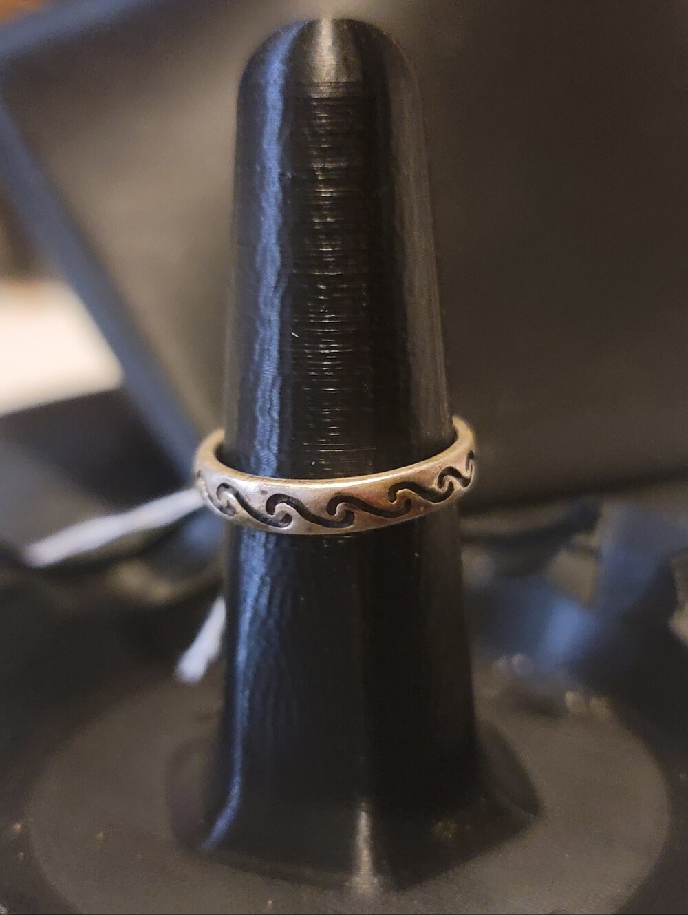925 Sterling Silver Wave Band Ring Size 8 Ocean Wave Stackable